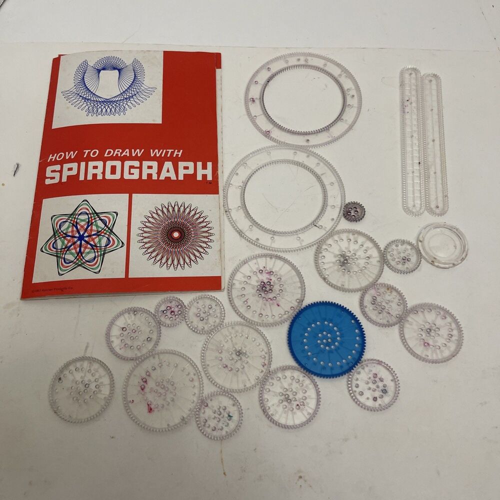 Vtg Kenner Spirograph Parts And Pieces Lots With Instructions